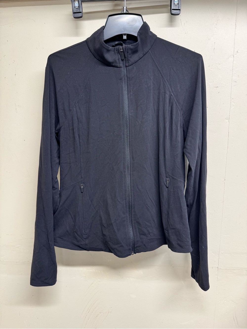 Athleta Women’s Full Zip Black Full-Zip Jacket Structured Mock Neck Size XL